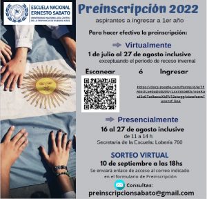 PreInscripción Ciclo Lectivo 2022